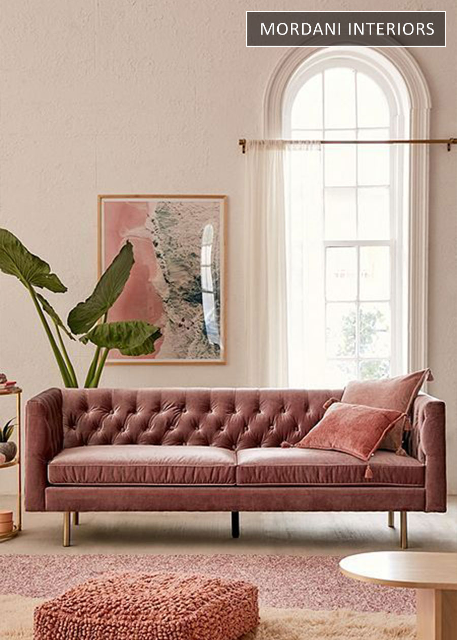 Nude Pink Velvet Upholstery Fabric